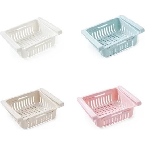 SEAU A GLACONS -4pcs étagère de support de stockage de cloison de réfrigérateur rétractable à quatre couleurs (1/4)