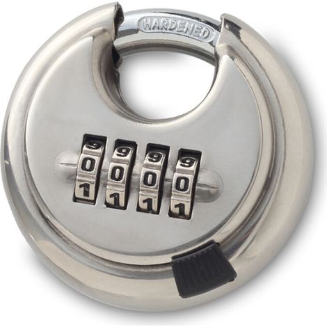 Cadenas à combinaison à 4 chiffres, en acier inoxydable résistant aux intempéries, cadenas rond, 1 pièce.