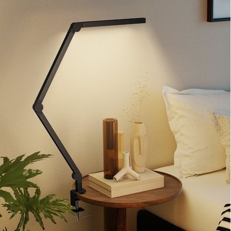 MODFU – Lampe bureau LED 96 LED aluminium – Bras 121,5 cm et pince – 2700-6500 K et variateur – Noir (1/5)