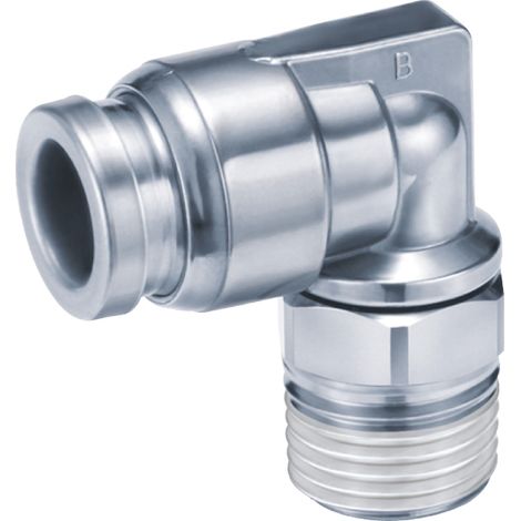 Adaptateur fileté coudé SMC KQG2 vers Enfichable, 8 mm R 1/4 Mâle ( Prix pour 1 )