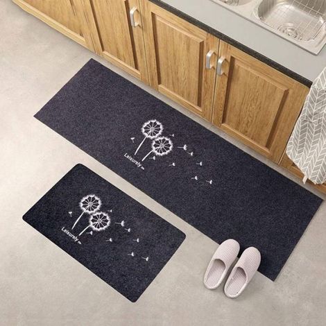 Ensemble de tapis de cuisine, 2 pièces, antidérapants, absorbants, confortables, anti-poussière, 40 x 60 cm et 40 x 120 cm (1/3)