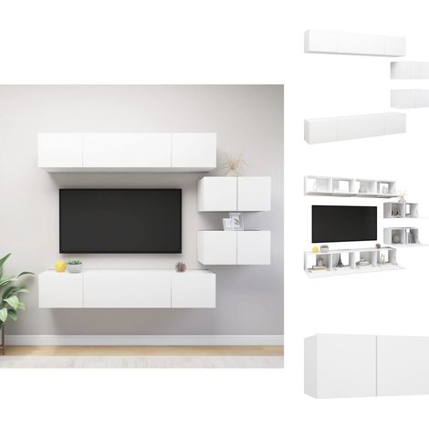 TV-Möbel - Living 6-tlg. TV-Schrank-Set Weiß Holzwerkstoff (1/5)
