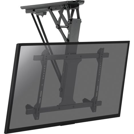 Support plafond escamotable motorisé pour écran TV 32''-70'' jusqu'à 35 kg – Télécommande Wi-Fi – Mémorisation de position – Montage facile – Kimex