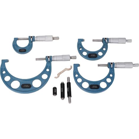 Ensemble de Micromètres Extérieurs 4 Pièces, Ensemble de Micromètres Extérieurs de Plage de 0 à 100 Mm, Kit d'outils de Machiniste de Précision de 0,01 Mm en Carbure pour le Travail de (1/5)