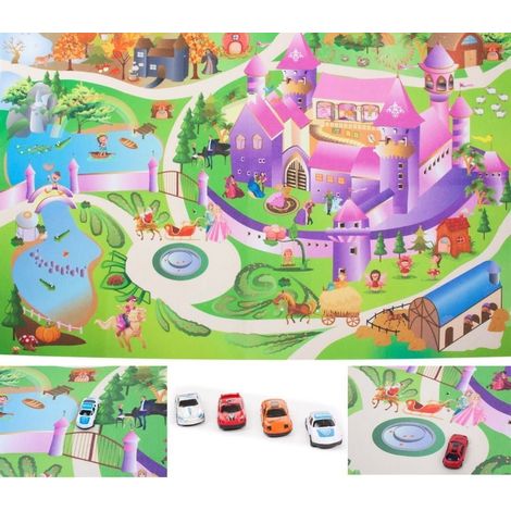 Alfombra infantil con forma de castillo y coches de 120x80 cm. Castillo con coches de 120x80 cm. Sun Baby. (1/5)