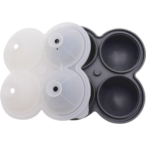 à glace rond en silicone antiadhésif 4 cavités, bac glaçons, (1/5)
