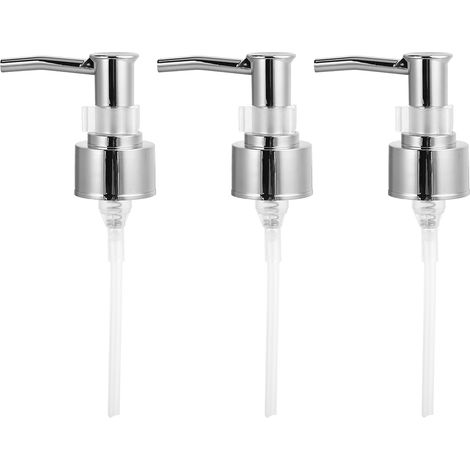 Dispensador con bomba para botellas de champú, acondicionador, jabón, loción y aceite de masaje, color negro (paquete de 3) (1/5)