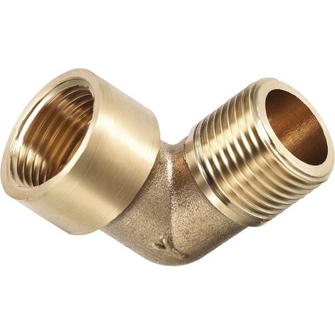 3/8 BSP x 3/8 BSP(Homme x Femelle) 90 Degré Coude Tuyau Raccord - Bien pour Eau Tuyau Système - Laiton Tube Raccords - Or Ton (1/5)