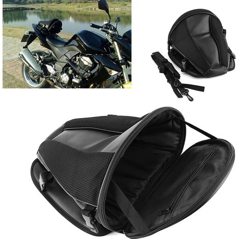 Sacoche arrière de moto, sacoche de selle racing, noire (1/5)