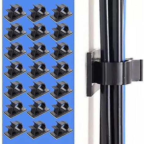 Packung mit 50 verstellbaren Kabelclips, selbstklebenden Kabelhaltern, Kabelorganisatoren aus Kunststoff, Kabelmanagement-Clips, multifunktionalen Computerkabelclips (1/5)