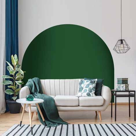 Autocollant Lit Tête de Lit Arche Stickers Muraux Papier Peint Demi Cercle pour Décoration Salon et Chambre L58 x H200 cm Vert Fonce (1/5)