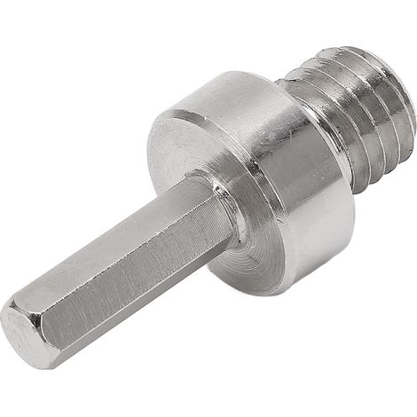 Adapter für elektrische Bohrmaschinen und Winkelschleifer mit Sechskantschaft und integriertem Metallkernbohrer M14 (1/5)