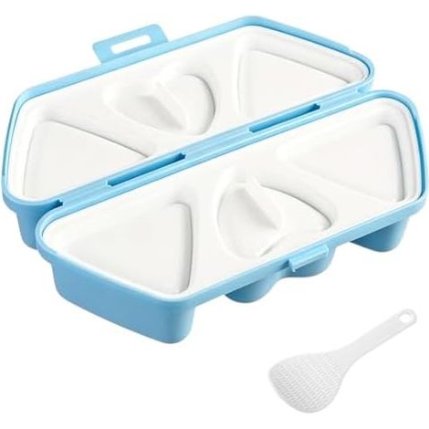 Onigiri Moule triangulaire Onigiri - Moule à sushis - Grands et petits - Avec cuillère à riz - Pour cuisine, fête, débutant, portable, facile à nettoyer - Pour flocons d'algues (1/5)
