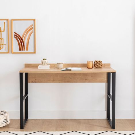 Schreibtisch Chietino, eine Platte, Farbnuance Eiche, Gestell Schwarz, 112x60x79h cm Eiche Braun (1/5)