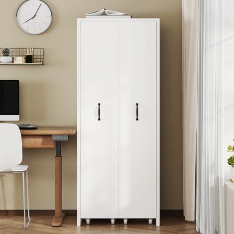 Bibliothèque extensible à roulettes – 4 étagères, réversibles gauche/droite, MDF, charge maximale de 20 kg par étagère, utilisable comme étagère dans la salle de bain, la cuisine ou le salon, blanche (1/5)