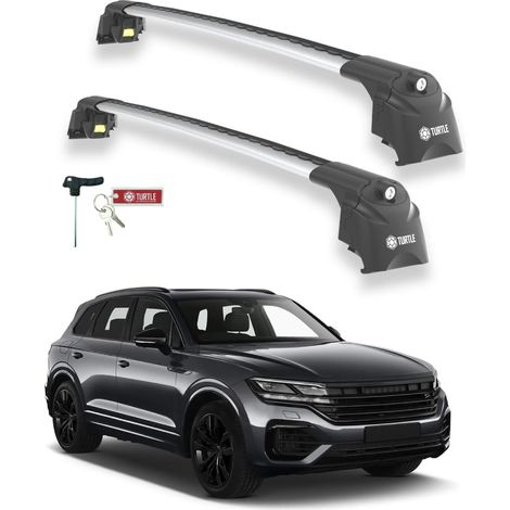 TURTLE kompatibel mit Volkswagen Touareg (Cr) 2019-2023 Dachträger Air2 Grau (1/5)
