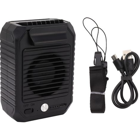 Ventilateur de taille portable USB 3 vitesses, clip ceinture mains libres, batterie rechargeable 10000mAh pour pêche jardinage escalade (1/5)
