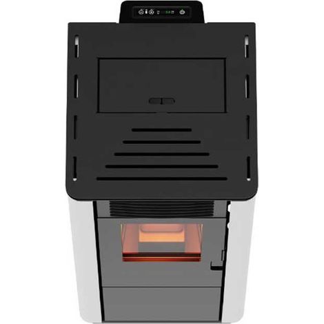 Stufa a Pellet FOCO Bordeaux - Basic Steel 12 - Classe Energetica A+ - Stile Minimale - Ventilazione Frontale (1/3)