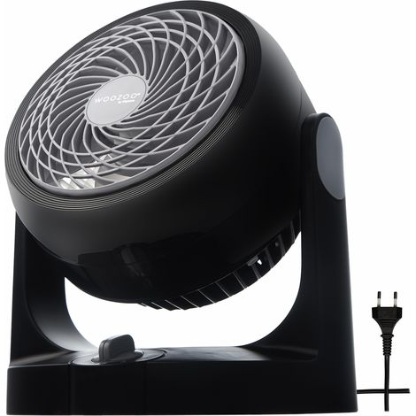 Iris Ohyama, Ventilador de mesa Woozoo, silencioso, potente y portátil, 13m², Alcance 13m, Inclinación vertical, Oficina, PCF-HD15N, Negro