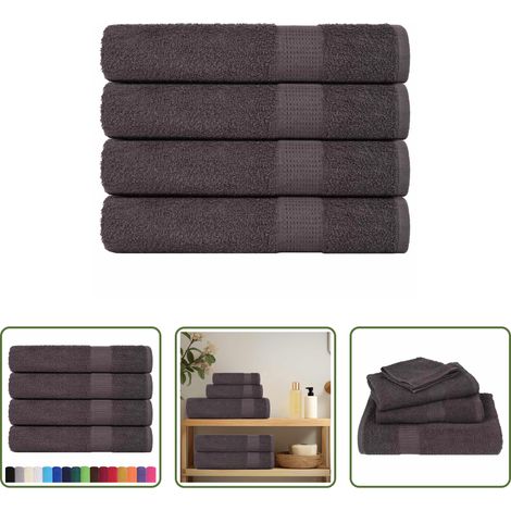 vidaXL Frottiertuch - Handtücher FROGN 4 Stk. Anthrazit 100x200 cm 360 g/m² (1/5)