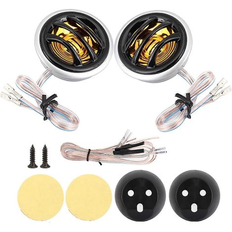 Lot de 2 haut-parleurs stéréo miniatures 12 V 150 W pour voiture, avec tweeter et pavillon. (1/4)