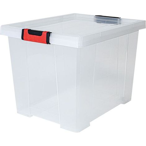 EDA - Boite de rangement avec couvercle Clipstock 45l naturel (1/2)