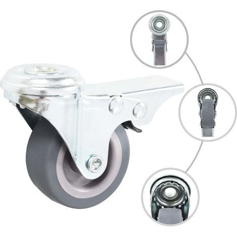 vidaXL Ruedas giratorias con agujero pasador 8 unidades 50 mm (1/2)