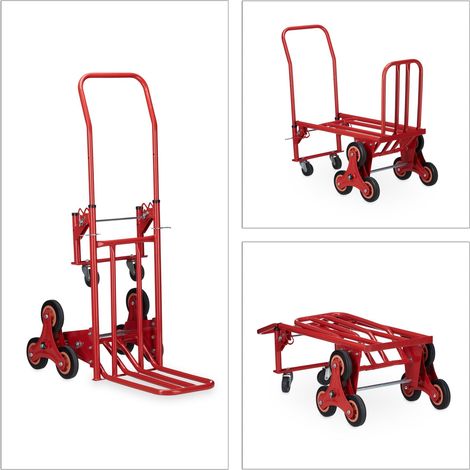 Saliscale multifunzione 2 in 1 trasloco fai da te 150 x 60 x 60 cm in acciaio rosso 130003876
