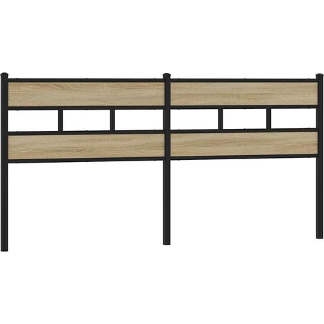 Testiera Testata del letto di Ricambio Rovere Sonoma 180 cm in Ferro e Legno Multistrato (1/4)