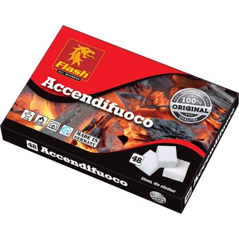 Accendifuoco a Paraffina 48 Cubetti Bianco FLASH - Non Inquina e Non Sporca