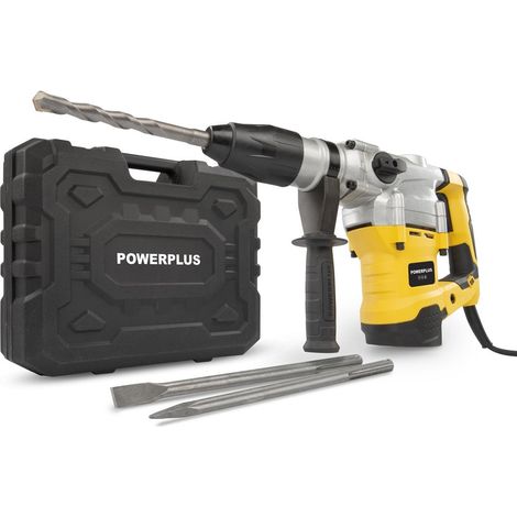 Powerplus Perceuse à Percussion Électrique POWX1179 - 3 en 1 Burinage et Rotation du Burin,Filaire de 1600 W et 9 J, SDS max, 3 Acc
