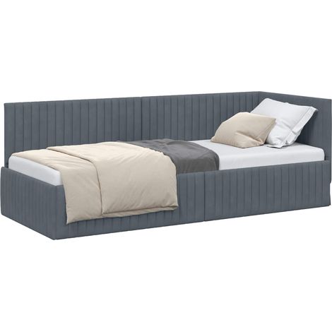 Maison Exclusive - Cornice del letto ad angolo Grigio scuro 80 cm x 200 cm Velluto