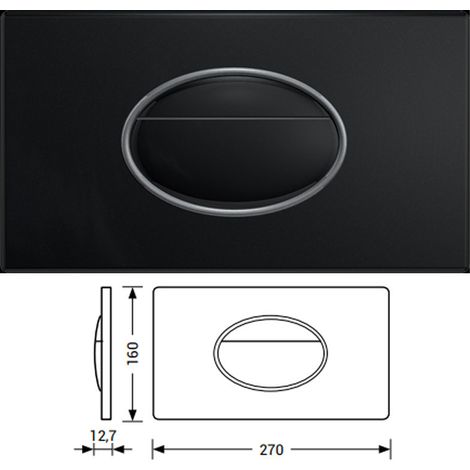 Placca Di Comando Ellipse TODINI Nero Soft Azionamento Meccanico Compatibile con Cassette Linea IDEA Abs Alta Resistenza