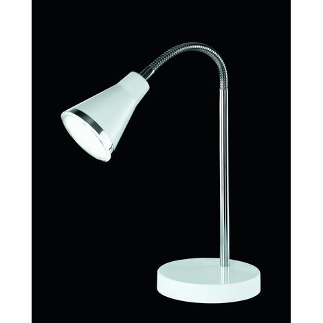 Lampada Tavolo Scrivania Led con Base Moderna Flessibile Bianca Arras GD Trio (1/4)