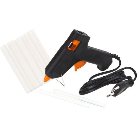 Mini Heißkleber Klebepistole 230V mit 12x 7,2mm Klebestifte transparent (1/5)
