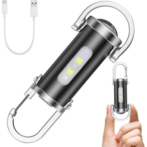 Mini porte-clés super lumineux, mini lampe de poche LED super lumineuse, 1200 lumens, 3 modes, pour la maison, la voiture, le travail en plein air, les voyages, le camping (1/5)