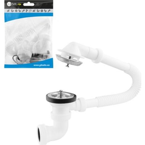 Válvula bañera s/horizontal orientable con tuerca y rebosadero ext., GENIL.