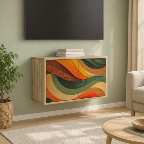 vidaXL Wall-mounted TV Cabinet BONN 69 x 33 x 40 cm Sonoma Oak (1/5)