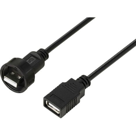 Cavo USB 2.0 con spina USB-a su presa IP67 USB-a, 0,5 m. TC-E13T-MU2-MWA/FU2-NWA-0.5PV-S Cavo in plastica impermeabile (1/4)