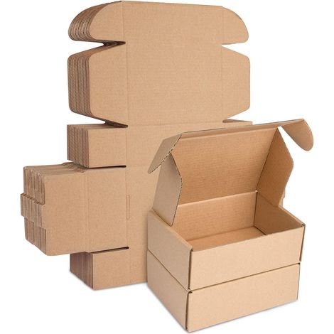 10 Pieces Corrugated Shipping Boxes, Small Parcel Boxes 150x100x50mm, Postal Packaging Boxes for Business, Shipping, Storage or Gifts (1/5)
