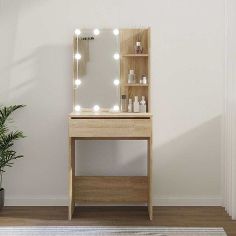 vidaXL Coiffeuse avec LED Chêne sonoma 60x40x140 cm (1/5)