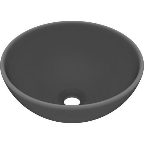 Lavabo rond de luxe de salle Gris foncé mat 32,5x14cm Céramique (1/5)