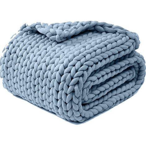 Cover tricotee in acrylic soft 60 x 60 cm  Thick and volumineuse for winter  Hypoallergenic and régulatrice of temperature (1/5)
