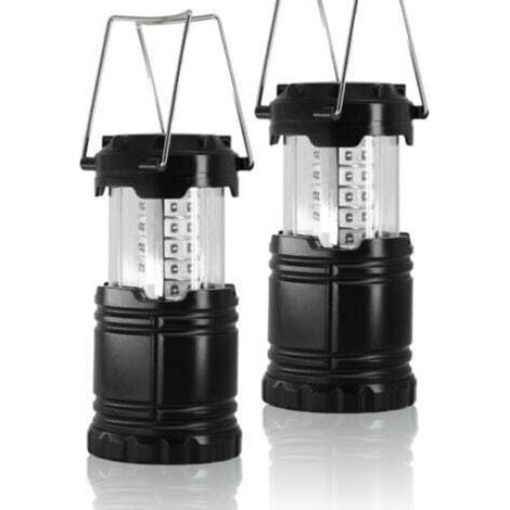 Faltbare LED-Campinglampe, Set mit 2 tragbaren Campinglaternen, IPX5 wasserdichte Taschenlampe für die Außenbeleuchtung beim Camping, Wandern, Gärtnern, Angeln usw. (1/4)