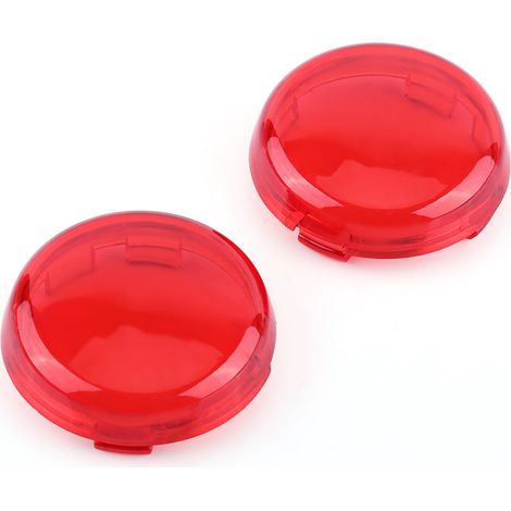 Clignotants Moto 2 Pièces Cache Lentille Rouge pour Dyna Softail Sportster 1986-2015 (1/5)