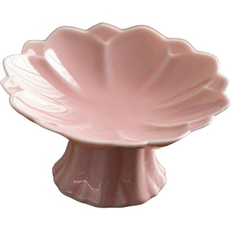 Plateau de service en céramique décoratif, élégant et moderne, idéal pour présenter des fruits, des cupcakes, des fruits, des en-cas ou des cadeaux lors de fêtes.-Pink (1/4)
