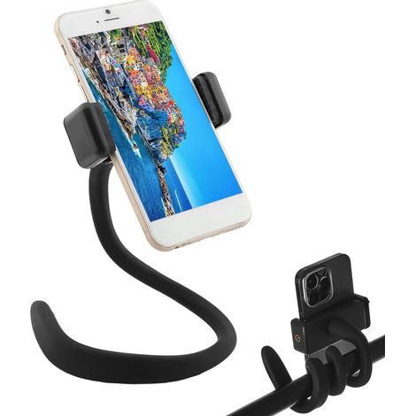 Handyhalter, beliebig zusammenklappbar, Handyhalter, Silicagel-Smartphonehalter, für Bett, Schreibtisch, Küche, alle Handymodelle (schwarz) (1/5)