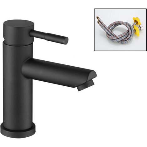 Robinet de lavabo avec eau chaude et froide, mitigeur compact avec flexibles (1/5)