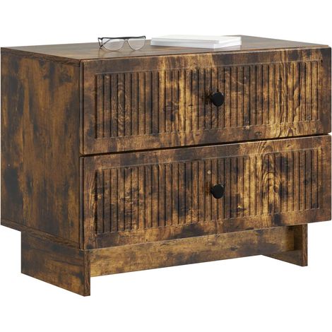 Comodino  Armadio da Notte  Mobiletto da notte con cassetto Rovere Fumo 62 x 34,5 x 47,5 cm (1/5)