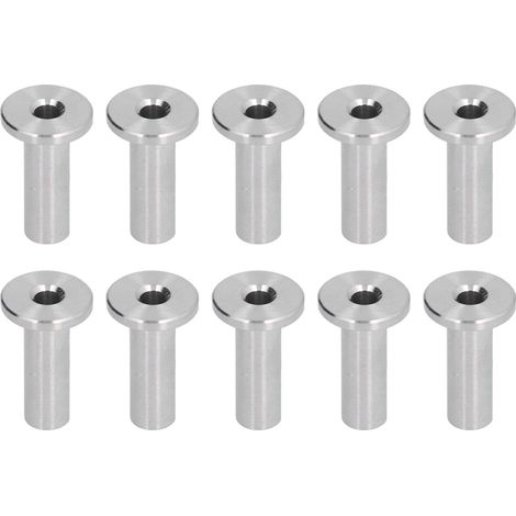 10Pcs Stainless Steel Protector Sleeves High Tensile Strength Anti Fatigue Weatherproof Cable Railing Protector Sleeves1/8
